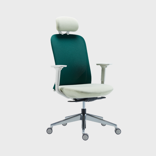 Ergonomic Fully Adjustable Office Chair with Headrest in Green