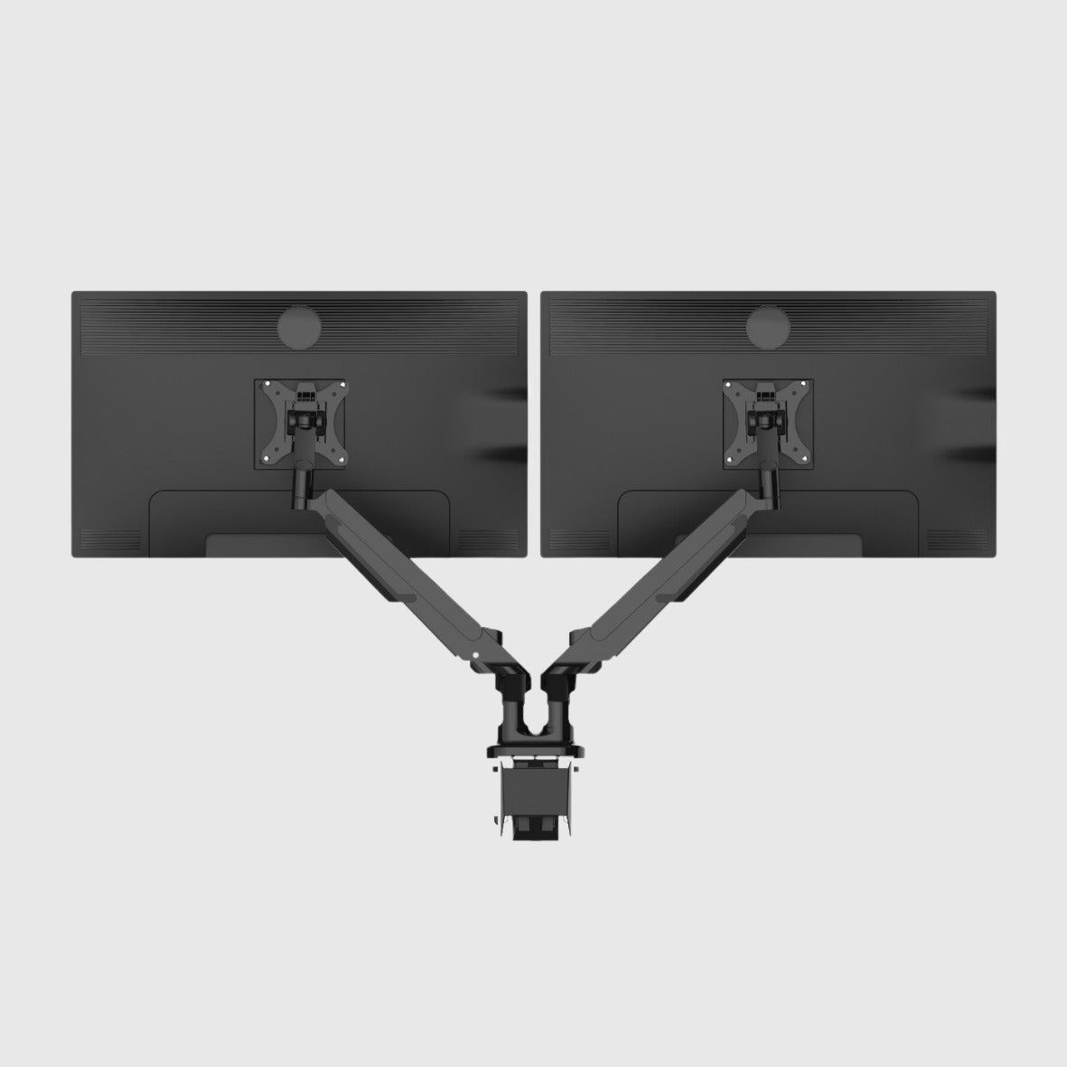 Dual Monitor Arm in Black Back View