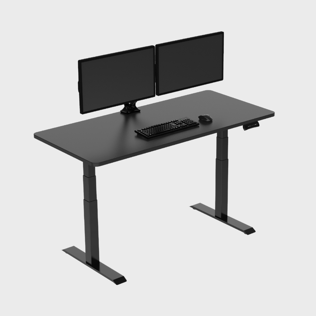Ergonomic Height Adjustable Office Desk in Black