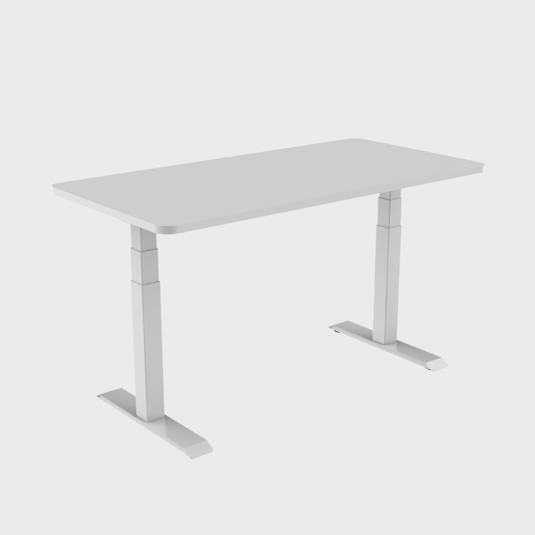 Ergonomic Height Adjustable Office Table in White