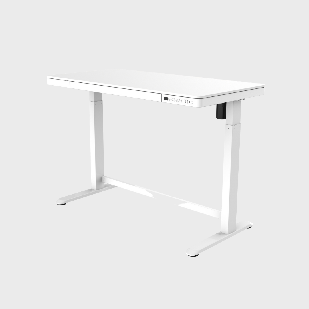 Ergonomic Height Adjustable Office Desk with storage drawer, USB ports and child lock