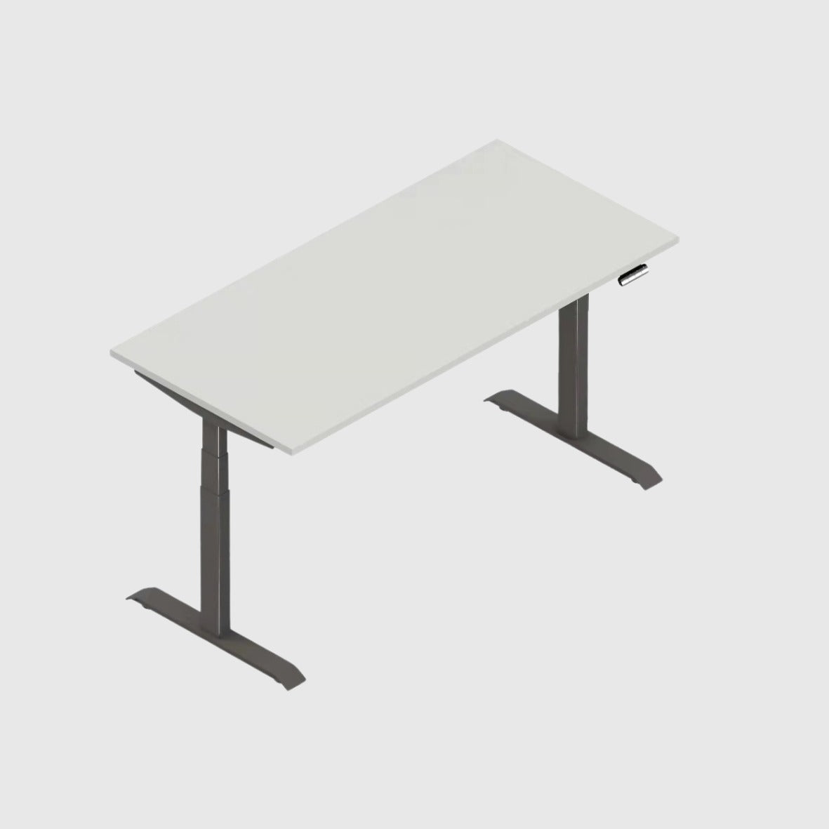 Ergonomic Height Adjustable Table White Tabletop with Grey Leg