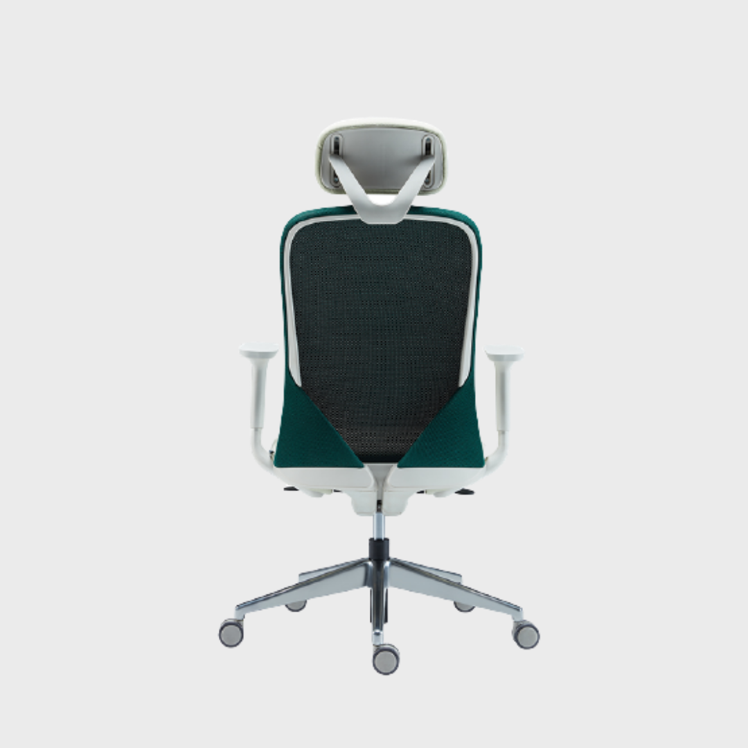 Ergonomic Fully Adjustable Office Chair with Headrest in Green