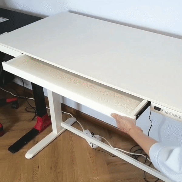 Golden Promise Height Adjustable Memory Preset Desk with Drawer, USB Charging and Child Lock