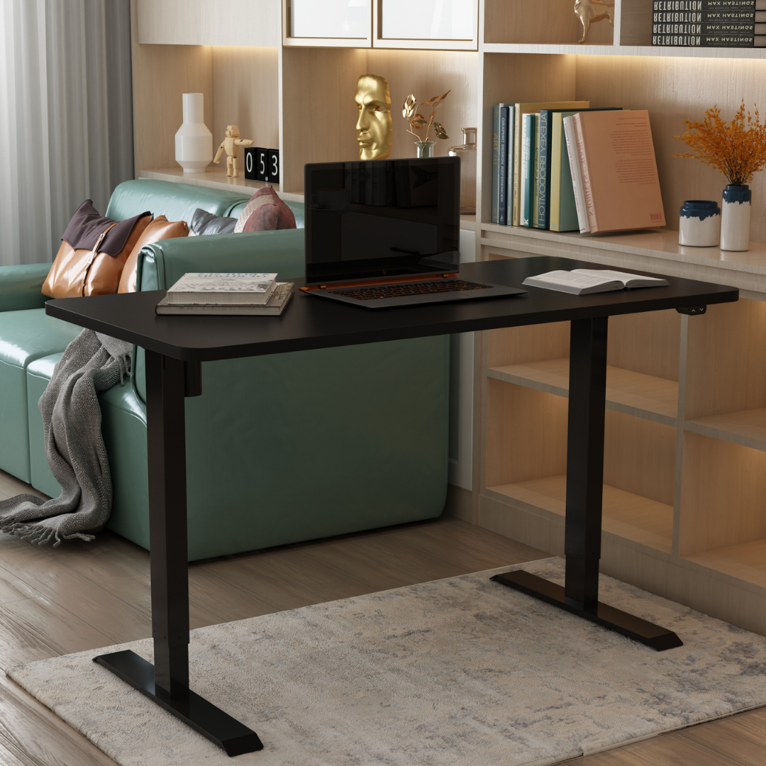 Height Adjustable Office Study Desk in Black