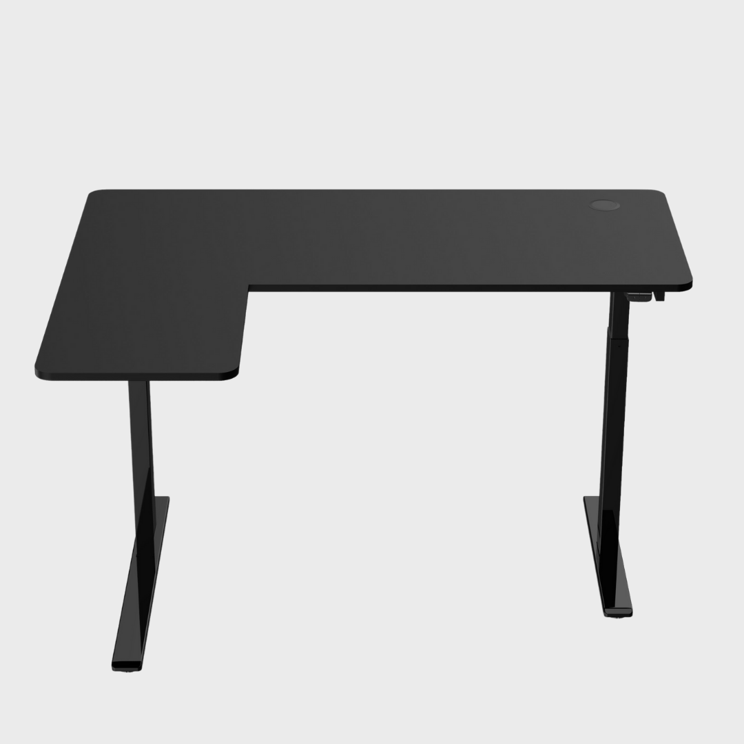 L-Shaped Ergonomic Height Adjustable Table in Black