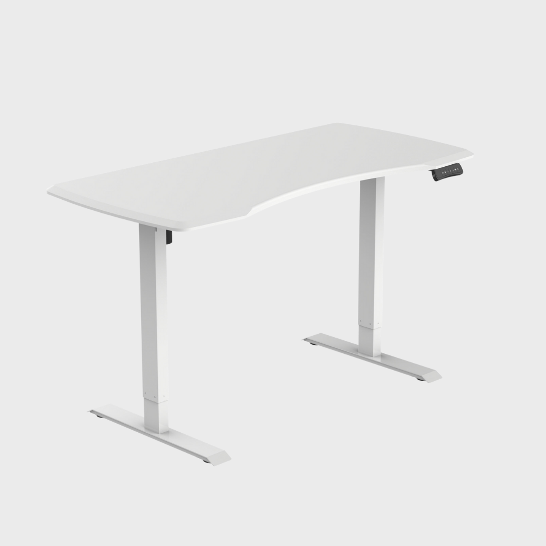 Ergonomic Curve Office Desk in White